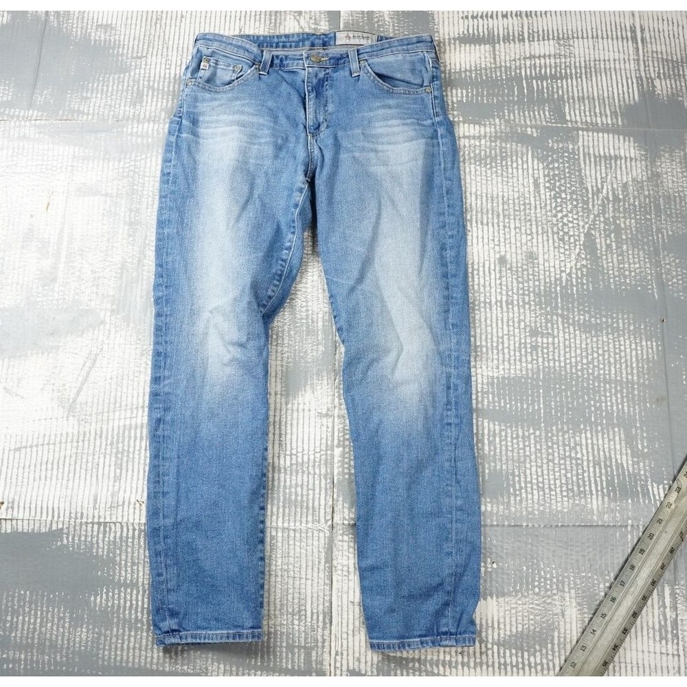 AG Jeans womens 30 blue prima ankle light wash faded cigarette ankle straight